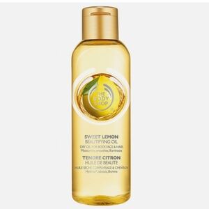 The Body Shop Sweet Lemon Beautifying Oil For Body Face & Hair 3.3 oz Rare NEW